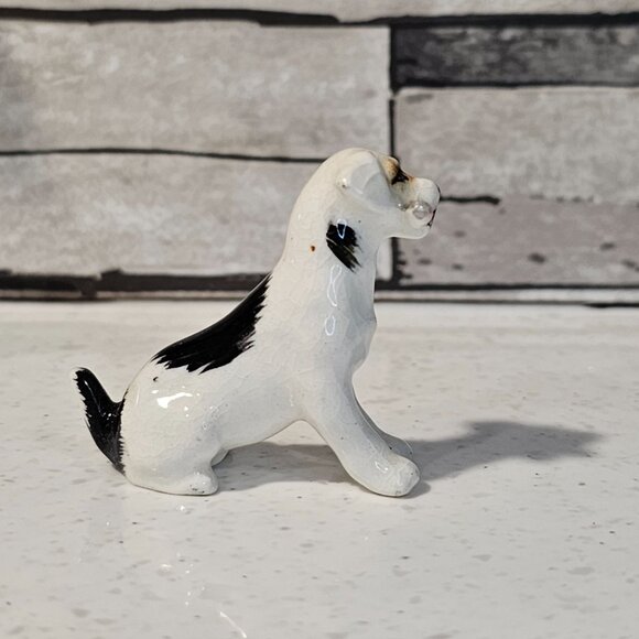 Vintage Japan Jack Russell Terrier Dog With Bone Miniature Figurine - Picture 4 of 8